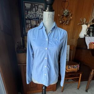 American Eagle Blue Button-Up collared Shirt